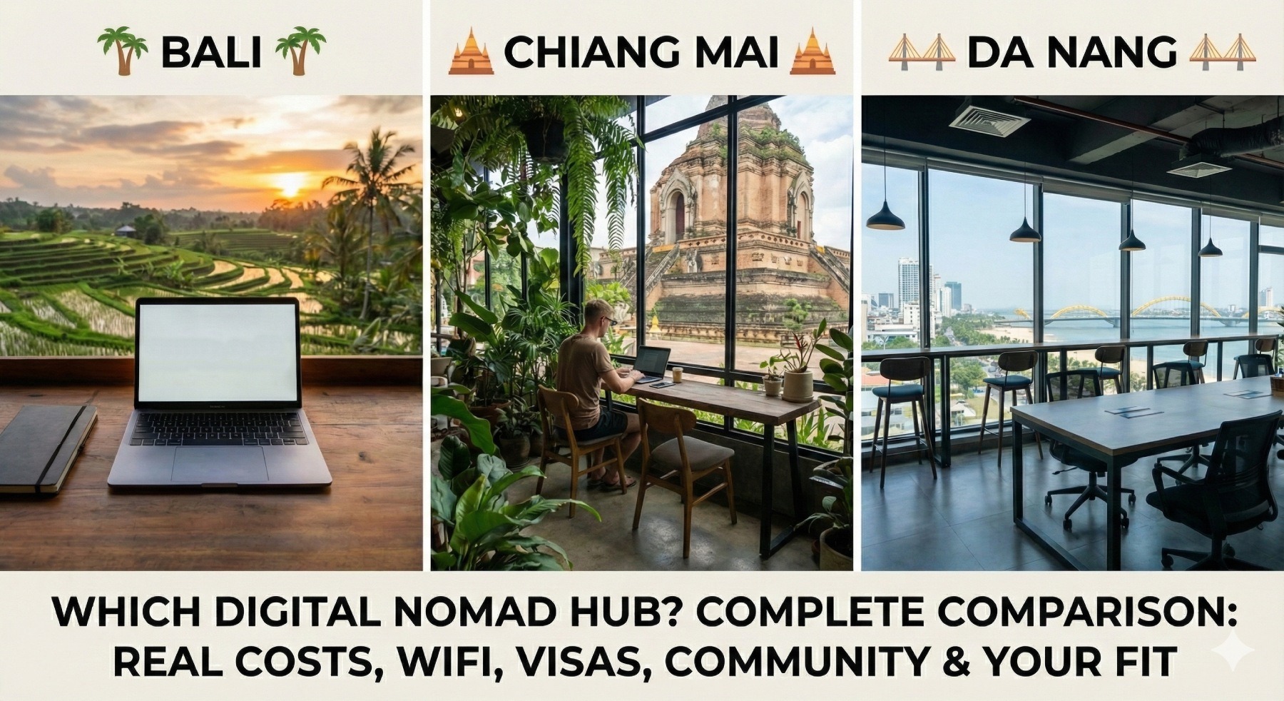 Bali vs Chiang Mai vs Da Nang: Which is Best for Digital Nomads? (2026)