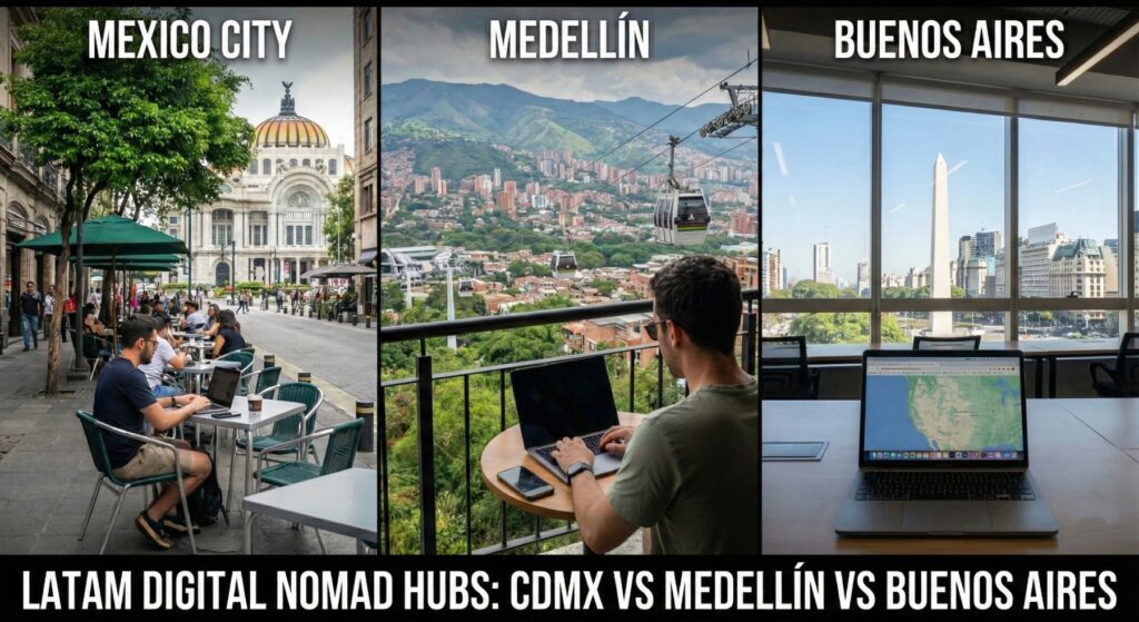 Mexico city vs Medellin vs Buenos Aires Digital Nomad Guide