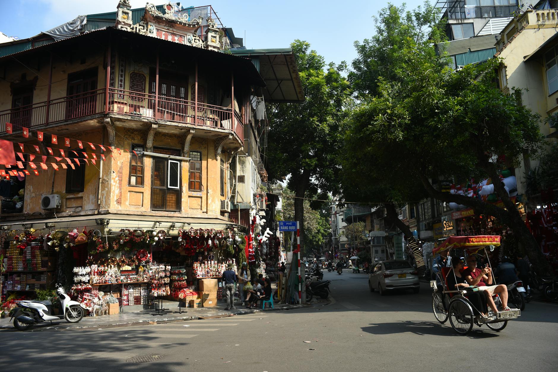 Hanoi Old Quarter street scene in Vietnam