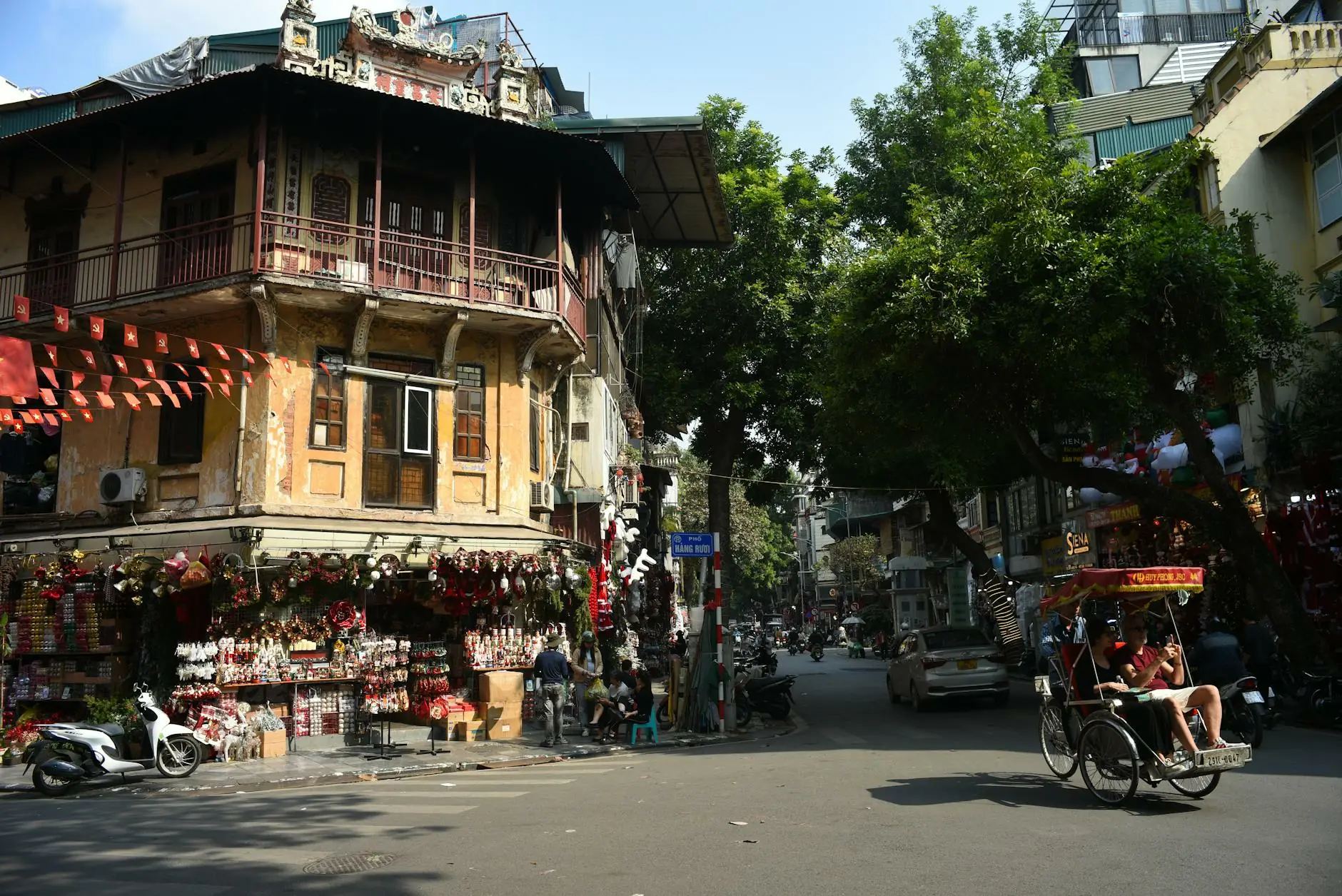 Hanoi Old Quarter street scene in Vietnam