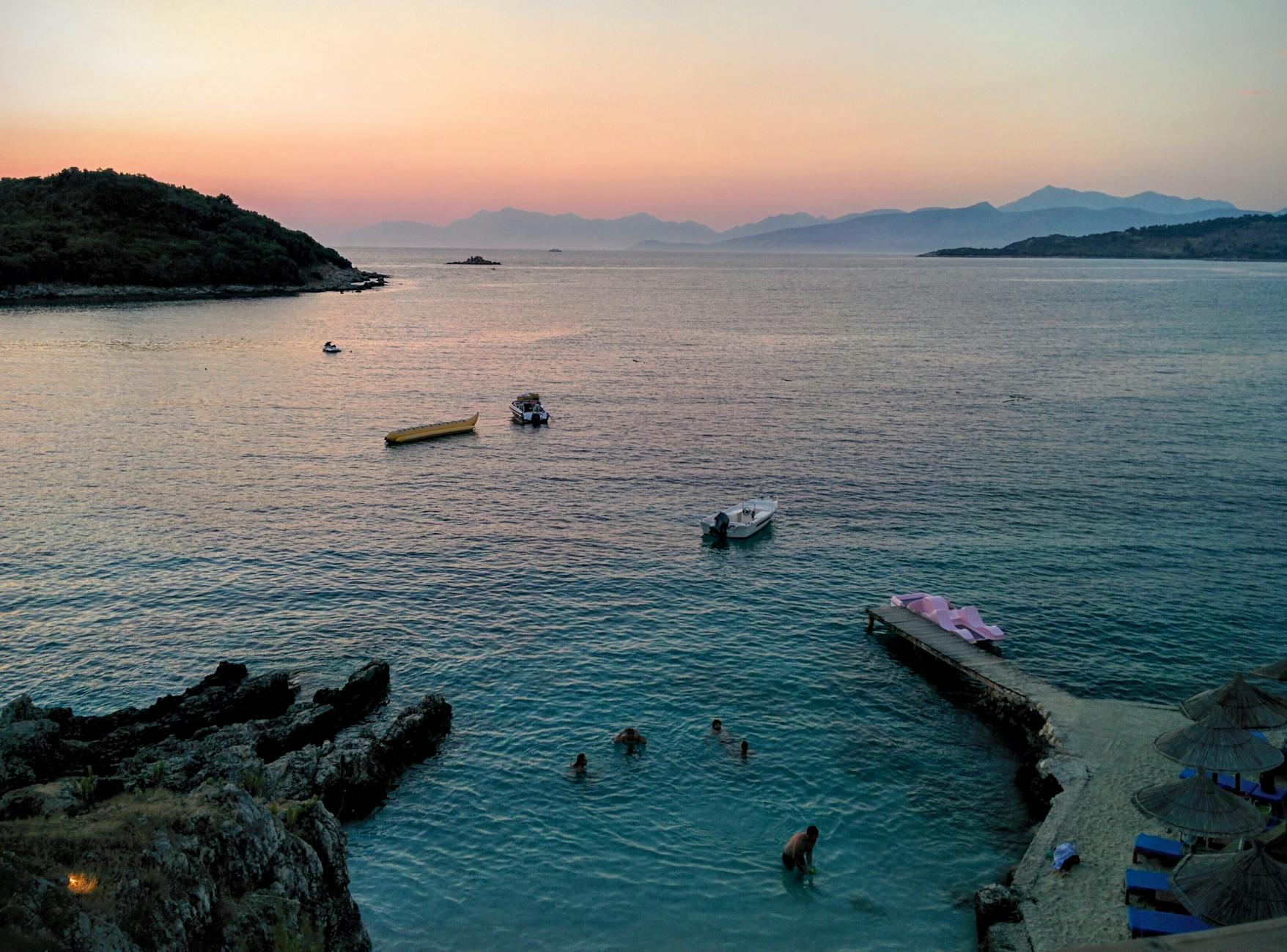 Ksamil beach on the Albanian Riviera