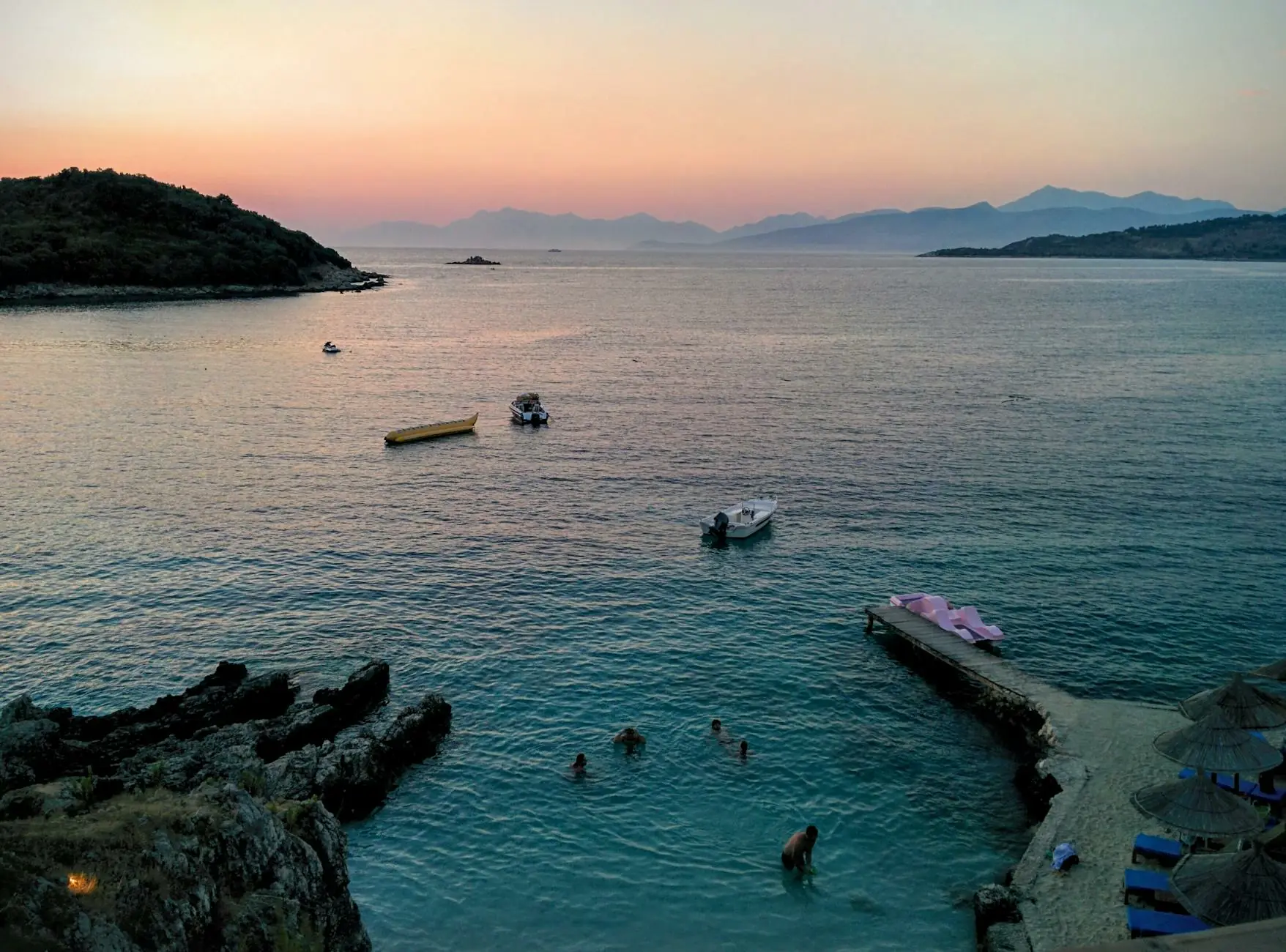 Ksamil beach on the Albanian Riviera