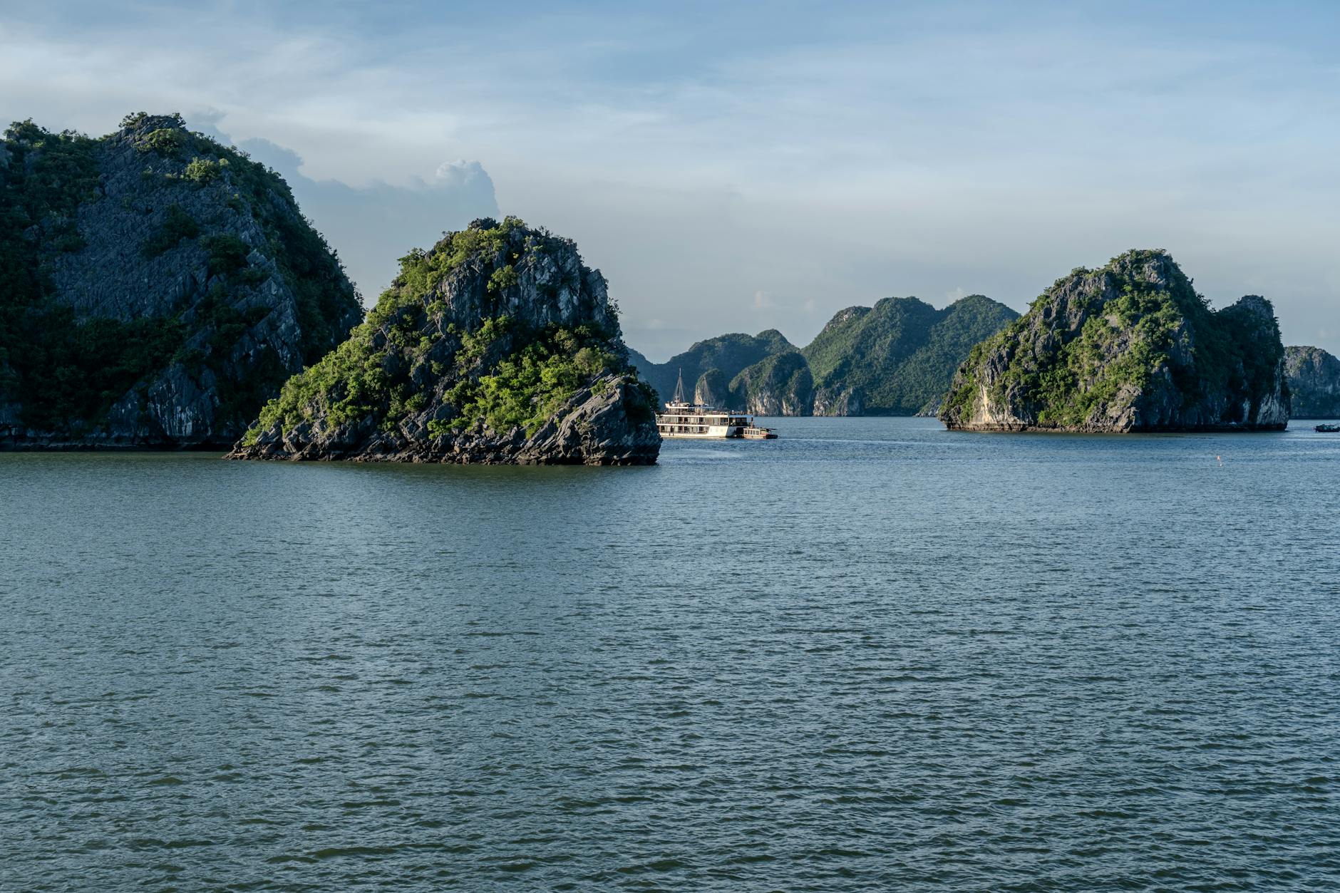 Limestone islands in Ha Long Bay Vietnam