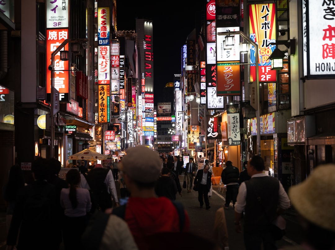Shinjuku neon streets in Tokyo at night
