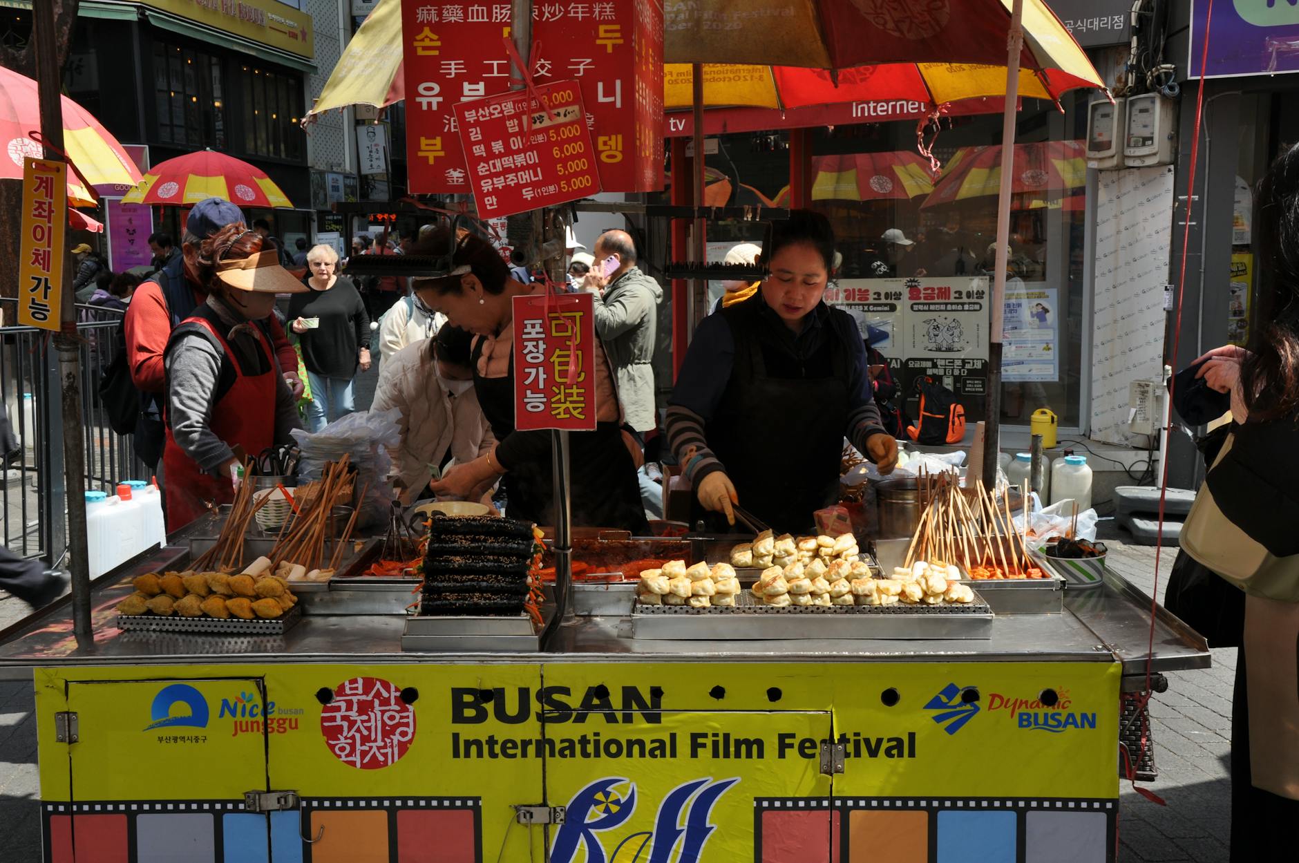 Street food market in Busan South Korea