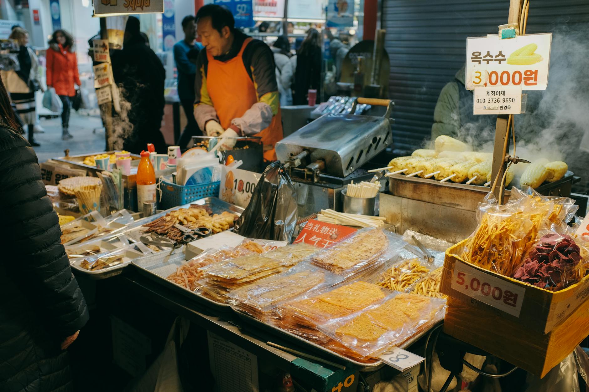 Street food market in Seoul South Korea