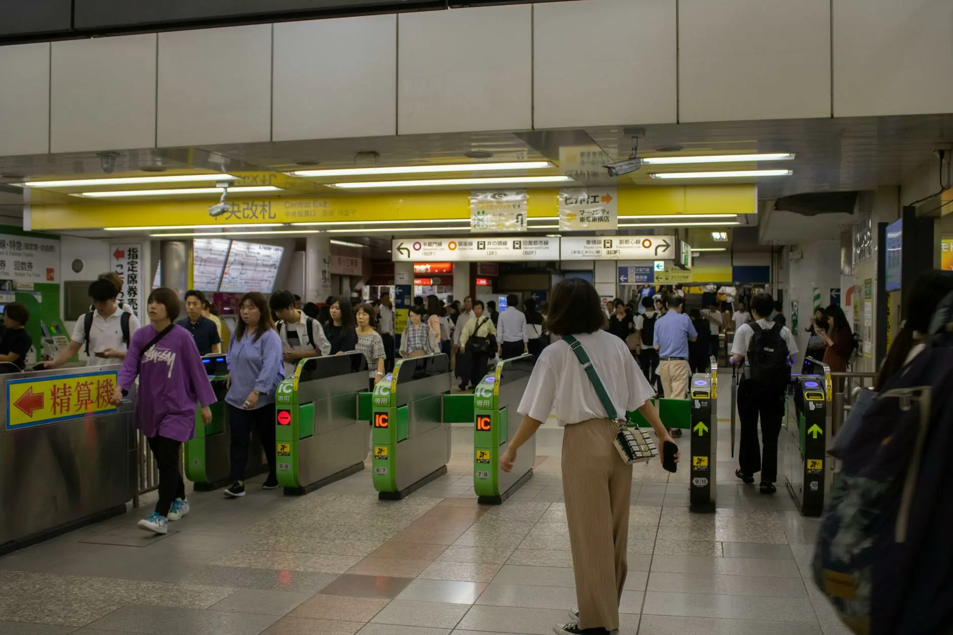 Ticket gates at a Japanese train station
