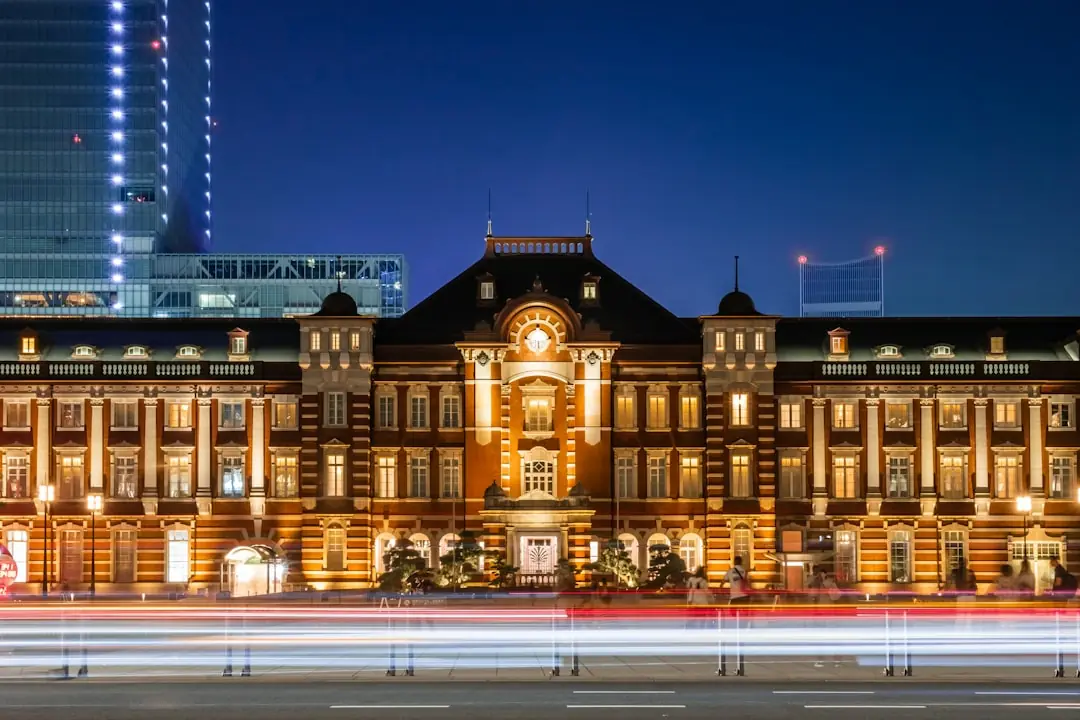 Tokyo Station near Ginza in central Tokyo at night