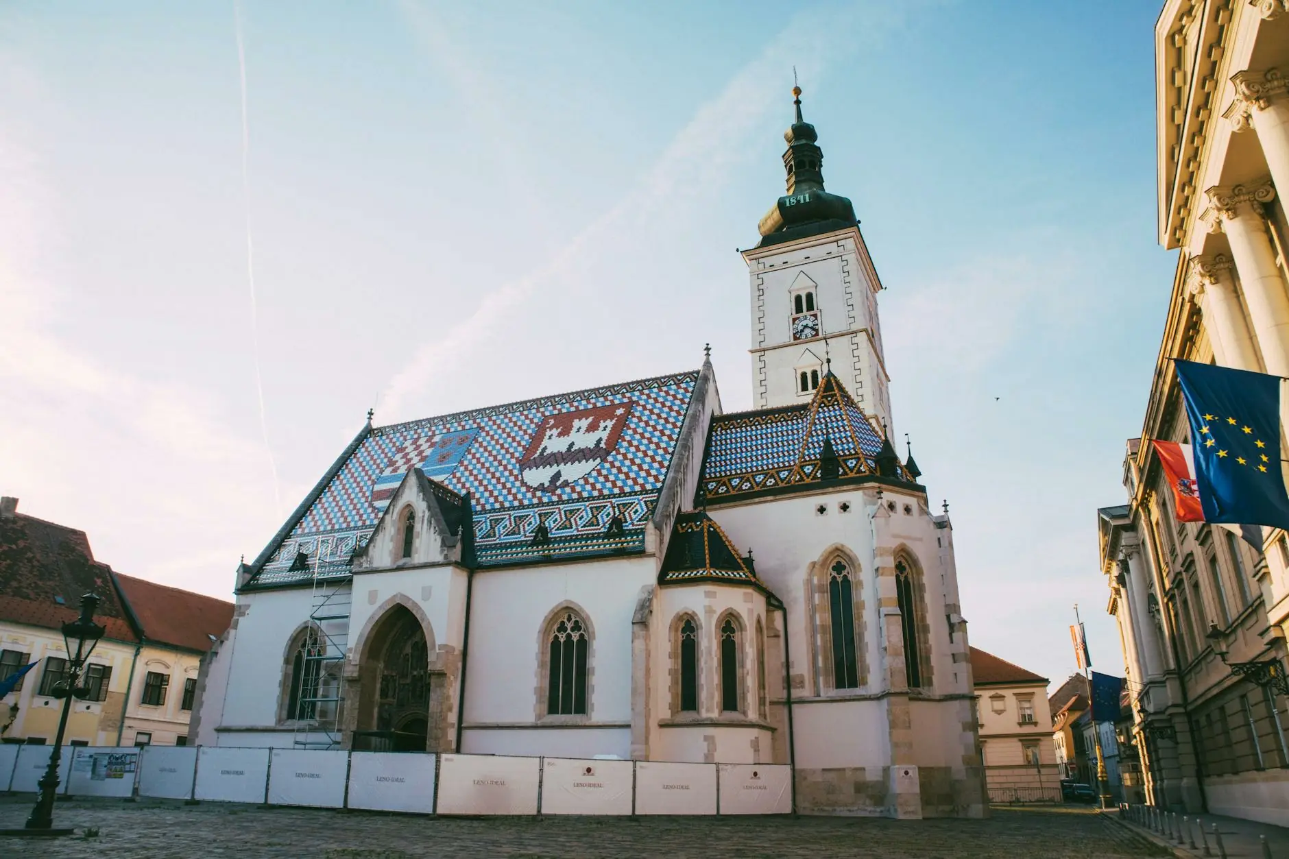Zagreb Upper Town and St Mark Church in Croatia