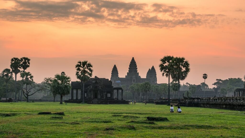 Angkor Wat sunrise near Siem Reap Cambodia