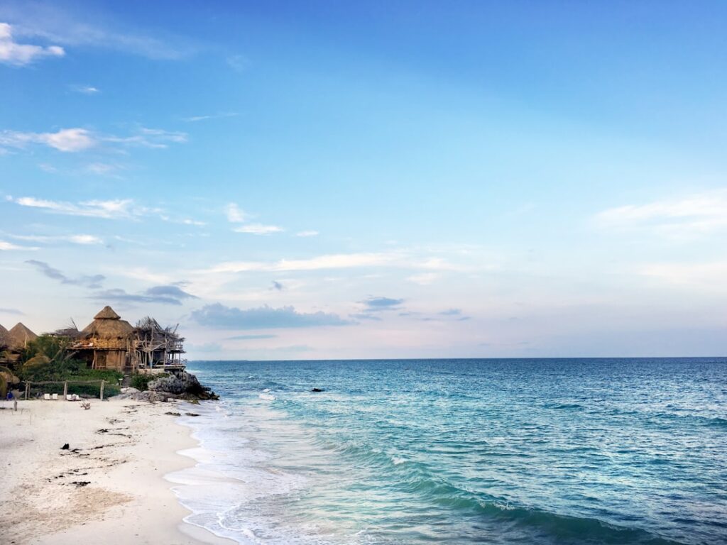 Mexico Yucatan traveller suitcase beach