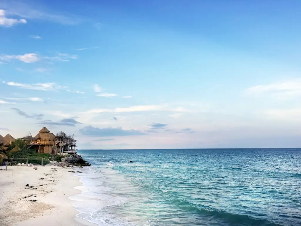 Mexico Yucatan traveller suitcase beach
