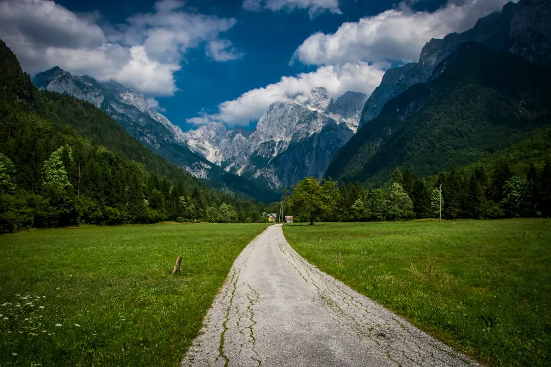 Vrsic Pass mountain road in Slovenia
