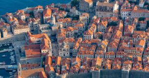 Red rooftops and city walls of Dubrovnik Old Town