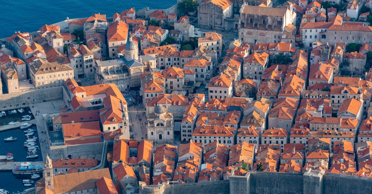 Red rooftops and city walls of Dubrovnik Old Town