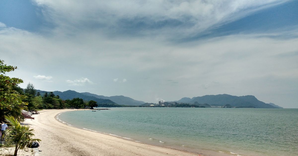 Sandy beach and calm sea in Langkawi